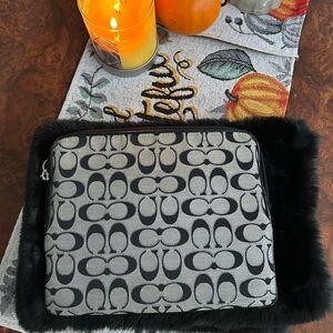 COACH iPad case Monogram Canvas Tablet Sleeve - Black & Gray